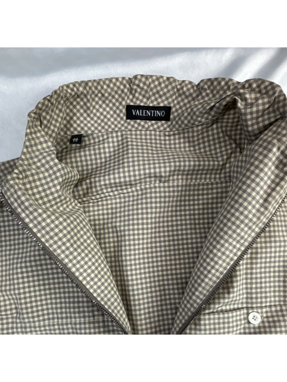 Valentino Beige Checkered Lightweight Jacket Size 48